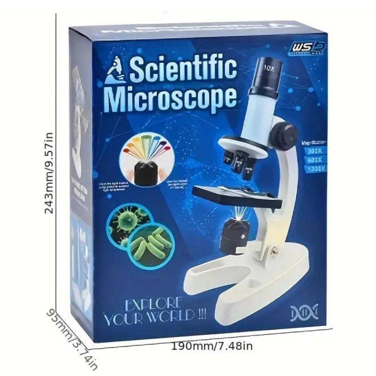 Kit Microscopio Compuesto Luz 100x-450x